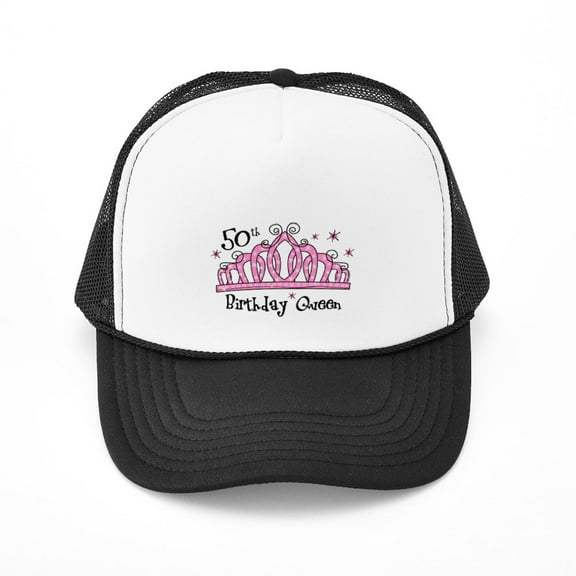 CafePress - Tiara 50Th Birthday Queen - Adjustable Unisex Printed Trucker Hat with Mesh Back