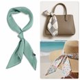 thumbnail image 5 of Unique Bargains 1 Pc Head Scarves Bandana Solid Color Satin Neck Scarf Light Green, 5 of 5