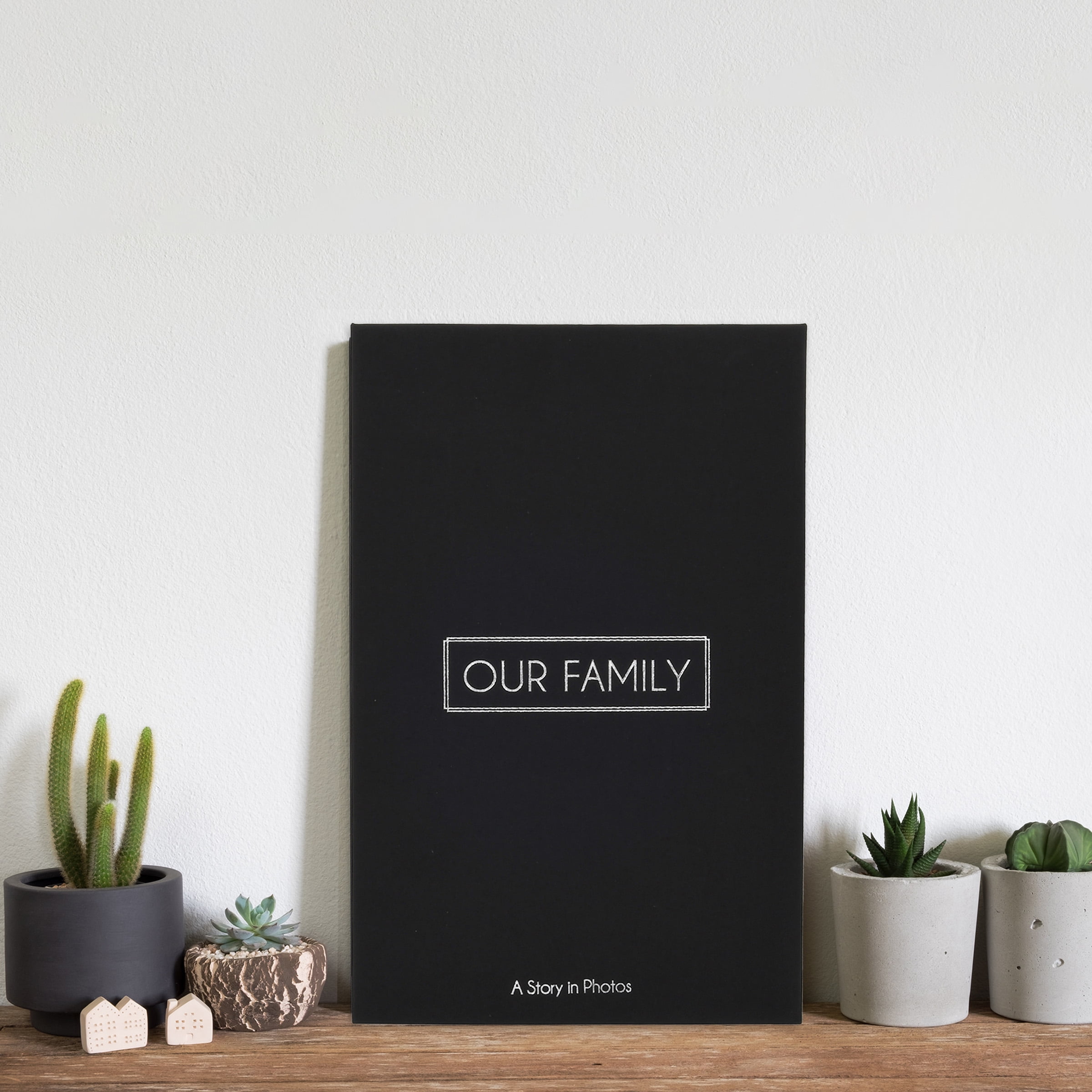 Prinz Our Family Coffee Table Photo Album, Holds 180 4x6 Photos, Black Linen