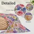 thumbnail image 2 of Purple Pink Floral Pillow Covers, Linen Long Throw Pillow Case, Spring Farmhouse Country Vintage Flower Holiday Pillow Protector Decorative Cushion Cover for Living Room/Bedroom 24" x 36", 2 of 8