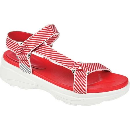 

Women s Journee Collection Varro Strappy Sandal Red Fabric 7 M