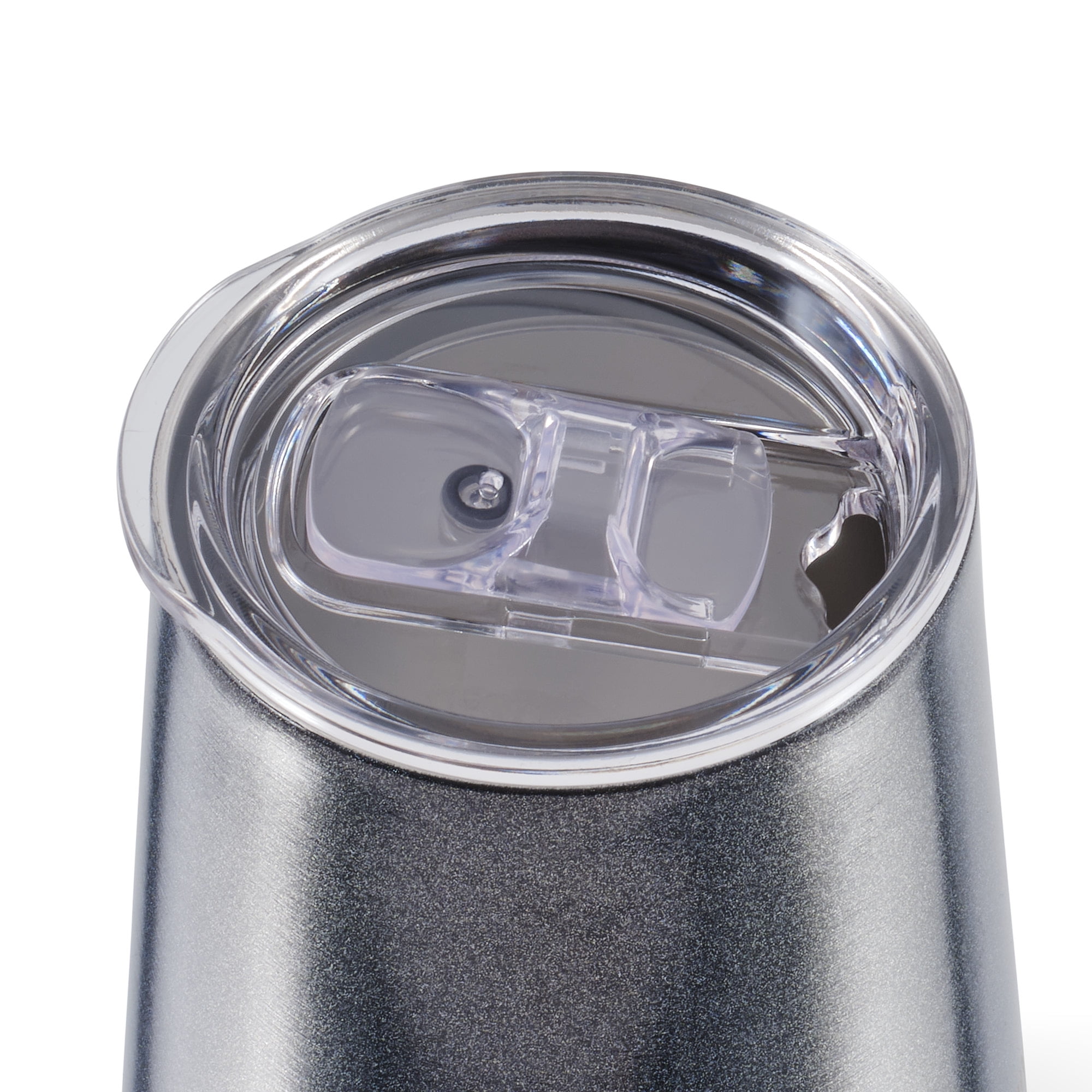 Thyme & Table 12 oz Stainless Steel Wine Tumbler with Push Lid, Black