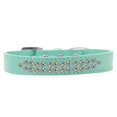thumbnail image 1 of Two Row Ab Crystal Size 16 Aqua Dog Collar, 1 of 1