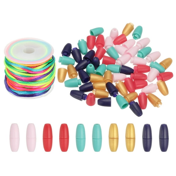Uxcell 30 Set 24mm Breakaway Clasps with 10m Nylon Lanyard String Cords, Multicolor