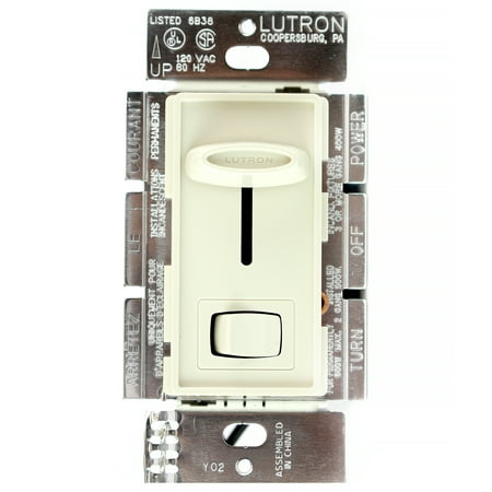 Lutron S-600P-LA 600-Watt Skylark Single-Pole Dimmer, Light Almond