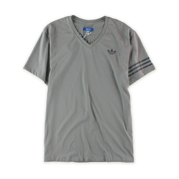 adidas Logo playera gráfica con cuello en V para hombre, gris, XX