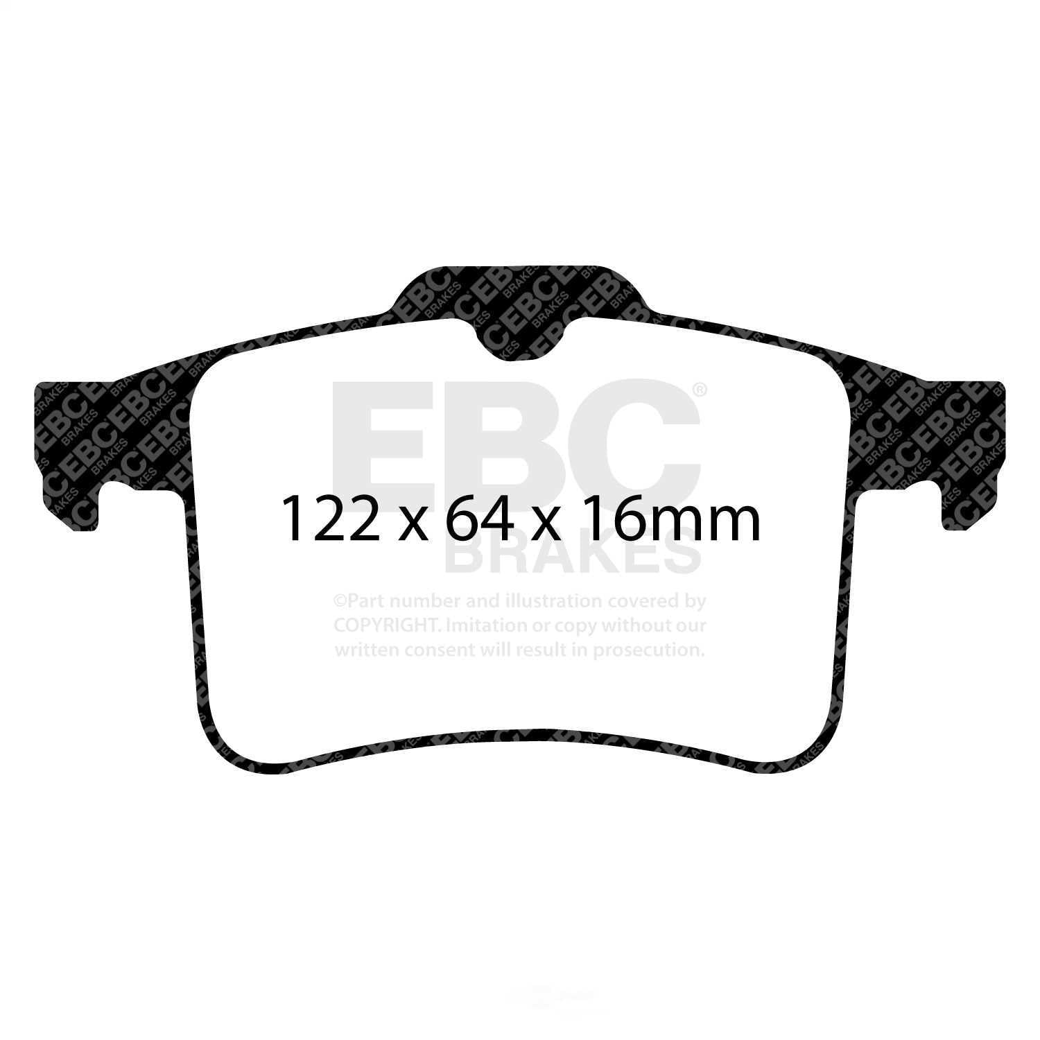 EBC Brakes Redstuff Premium Fast Street Pad For All Engine Sizes Fits select: 2010-2015 JAGUAR XF, 2011-2012 JAGUAR XJL