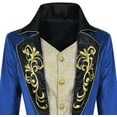 thumbnail image 2 of APEXFWDT Men's Victorian Prince Steampunk Tailcoat Medieval Embroidered Jacket Formal Costume Coat,XXL,Blue, 2 of 4