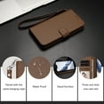 thumbnail image 2 of Allytechgroup for iPhone 15 Pro Max Flip Case, Slim Fit Shockproof Cover with Credit Card Slot, RFID Blocking Card Pocket Lanyard Shock-Absorbent Protective Bumper for Women Girls, Brown, 2 of 11
