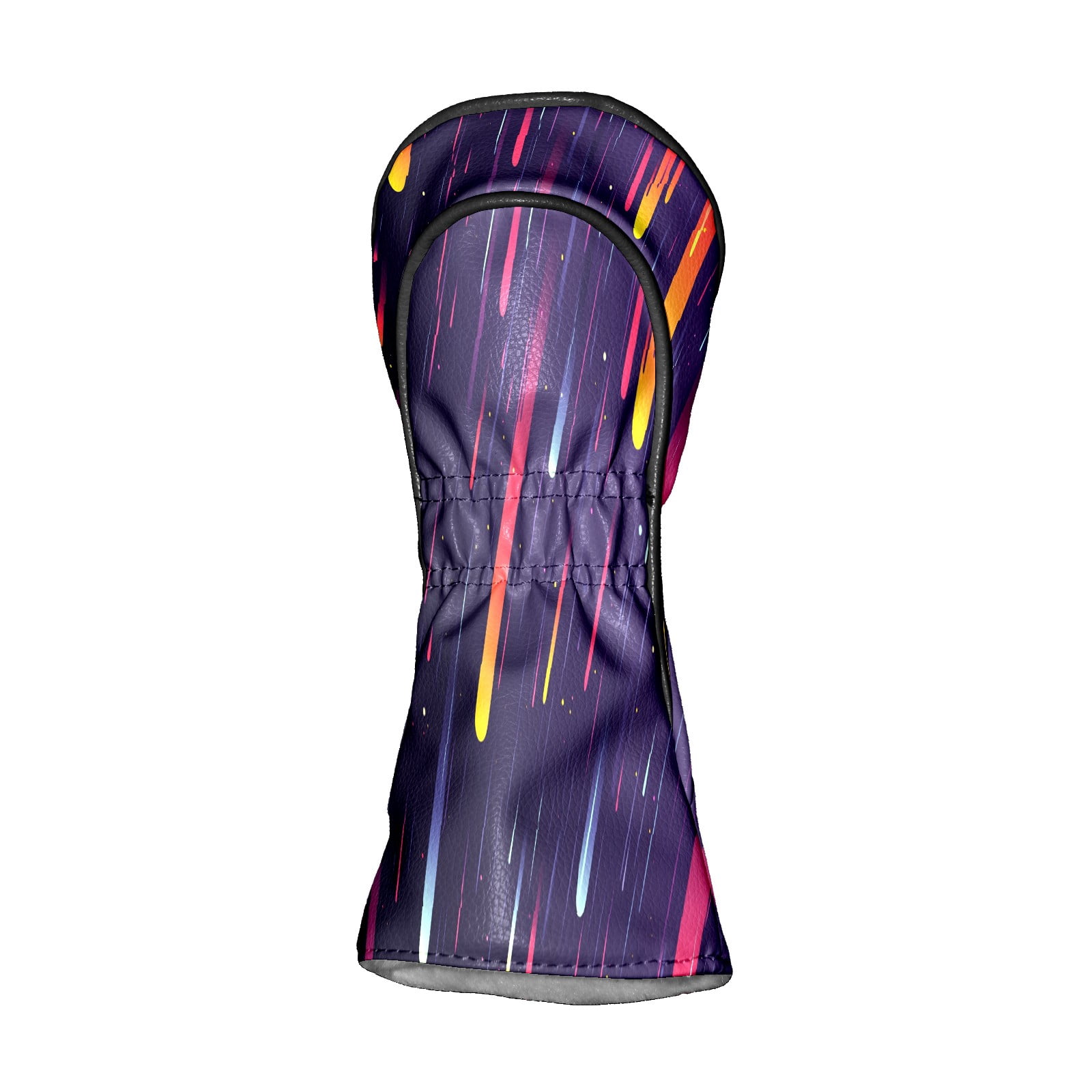 Golf Club Covers PU Leather Waterproof Head Covers for Fairway Woods Hybrids Colorful Lines Unisex Fits Most Brands