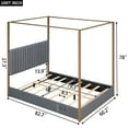 thumbnail image 6 of Queen Size Upholstery Canopy Platform Bed With Headboard And Metal Frame, Gray, 6 of 9