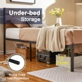 thumbnail image 5 of VECELO Twin Bed Frame with Wooden Headboard, Rustic Industrial Platform Bed and Strong Metal Slats, No Box Spring Needed, Brown, 5 of 12
