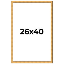 26x40 Frame Gold Rustic Solid Wood Picture Frame | 1.25 Inch Wide Moulding | Rustique Gold