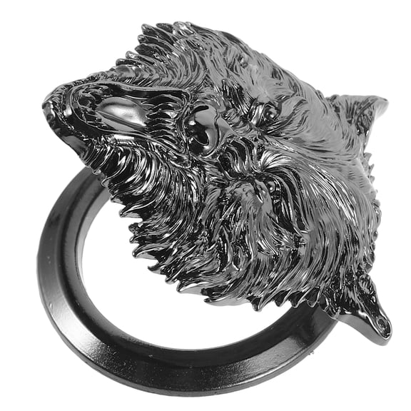 Black Metal Push Start Button Cover for Women with Durable Wolf Head Design and AntiScratch Protection 1 inch