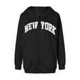 thumbnail image 3 of New York Hoodies for Women 2025 Long Sleeve Zip Up New York Hoodie with Pockets Hooded Sweatshirt Women Jacket, 3 of 6