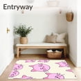 thumbnail image 3 of ODIKA 2'x3' Machine Washable Non-Slip Area Rug, Whimsical Feline Face Bath with Adorable Whisker Details High Traffic Rug with Pad, Pink, 724487, 3 of 8