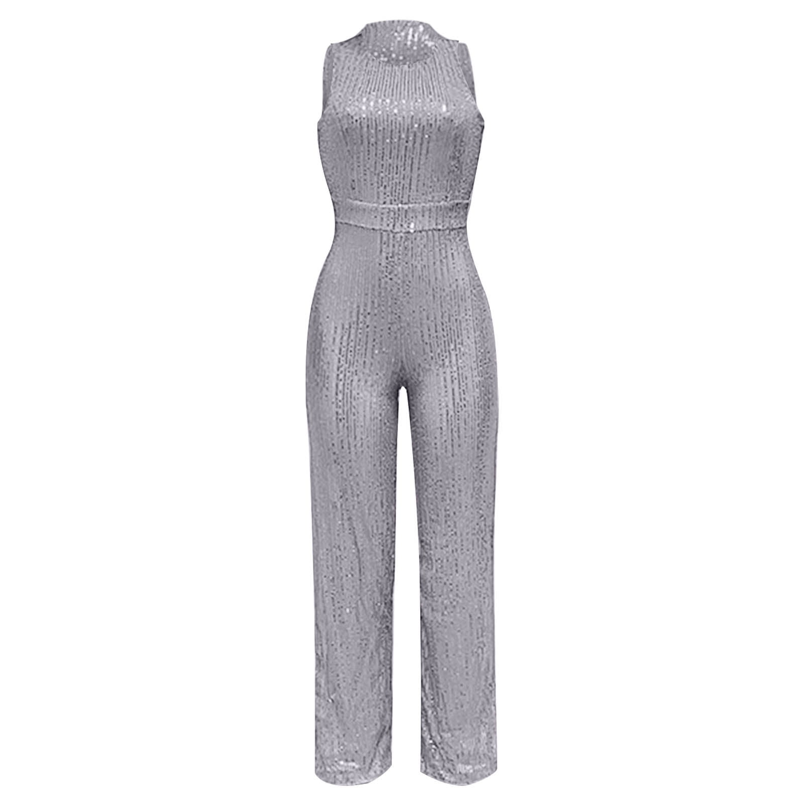 jjayotai Wedding Guest Jumpsuit For Women, Formal Summer Sequin