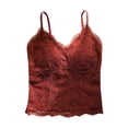 thumbnail image 5 of Soyumi V Neck Cotton Tank Tops with Built-In Shelf Bra Sleeveless Racerback Fitted Basic Cami Shirts High Strechy Sleeveless Slim Fit Workout Tops, Red, 5 of 6