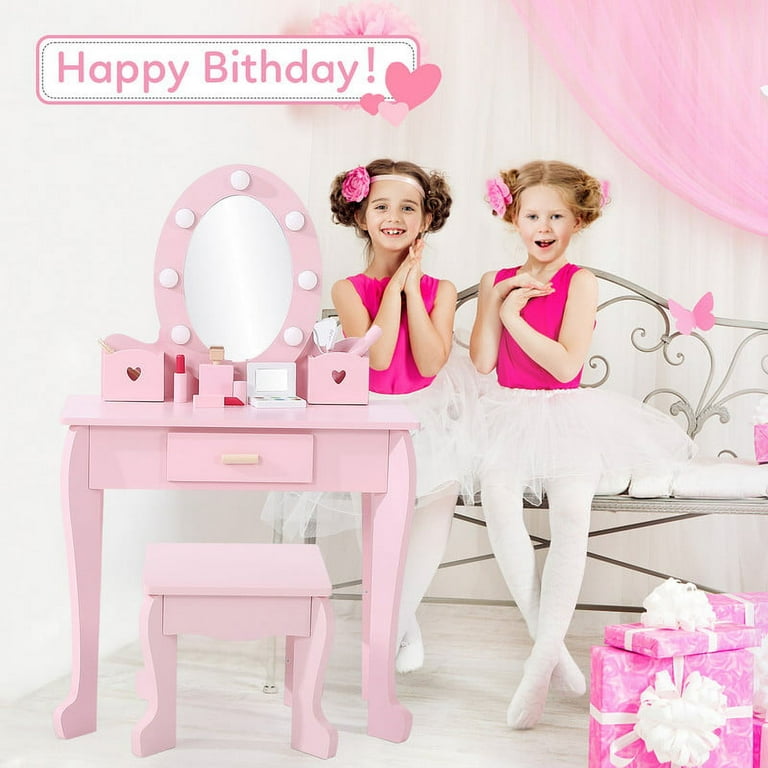 Kids wooden vanity table deals