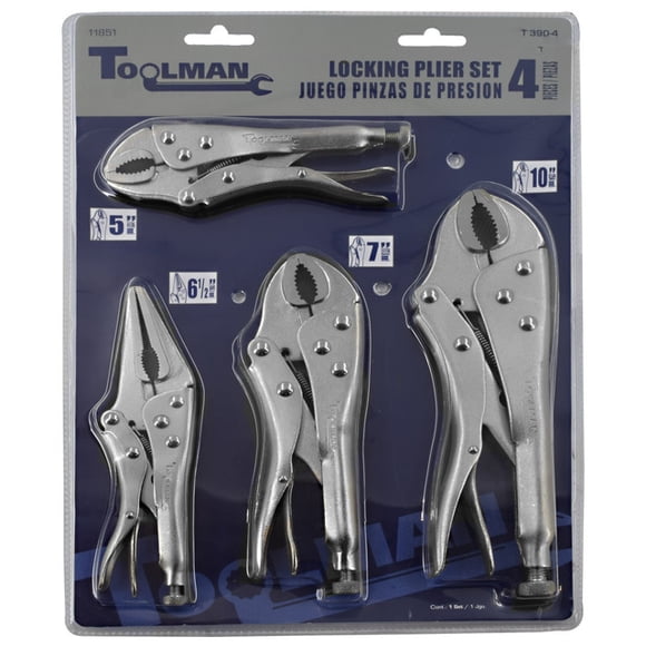 Juego. de pinzas de presión 4 pzas. Toolman Pinzas de presión