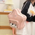 thumbnail image 3 of Mochila Bandolera Kawaii Daypack para Mujer Con Bolsillo Transparente Nailon, 3 of 9