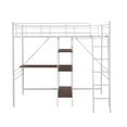 thumbnail image 6 of Twin Metal Bed Frame with Ladder and Safety Guard Rails, Loft Bed with Built-in-Desk and Three-Tier Shelves, Full-Length guardrails, Space-Saving Design, Storage Shelf, 6 of 7