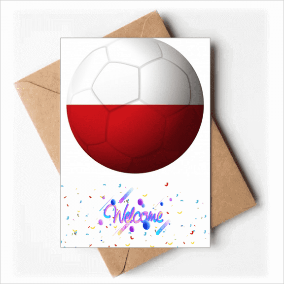 Poland National Flag Soccer Football Welcome Back Greeting Cards Envelopes Blank
