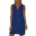 thumbnail image 3 of Taqqpue Womens Plus Size Swimsuit Cover Up Blouse Sleeveless V Neck Button Down Shirt Dresses Tops Summer Beach Vacation Knee Length Bathing Suits Dresses Under 10 Dollars for Women, 3 of 9