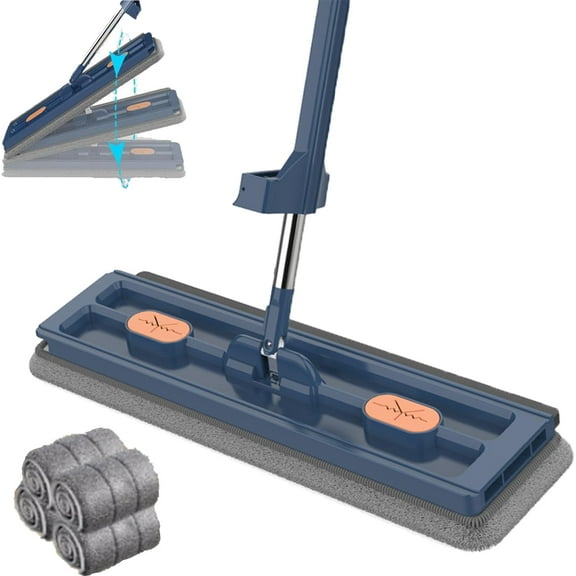 Saker Sakerplus Large Flat Mop, 2025 Upgraded Shaker Plus Large Flat Mop and Bucket with Wringer Set, with 6 Reusable Microfiber Pads Dry and Wet