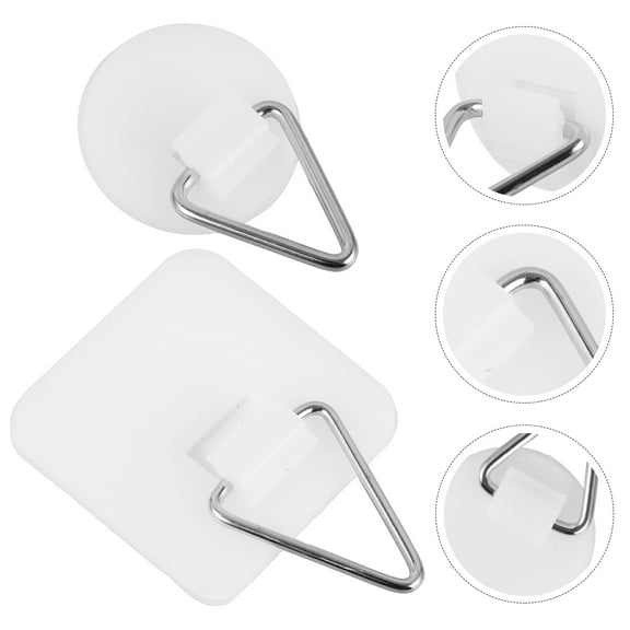TOYMYTOY 20Pcs White Self-Adhesive Wall Plate Hanger with Strong Load Bearing for Decoration