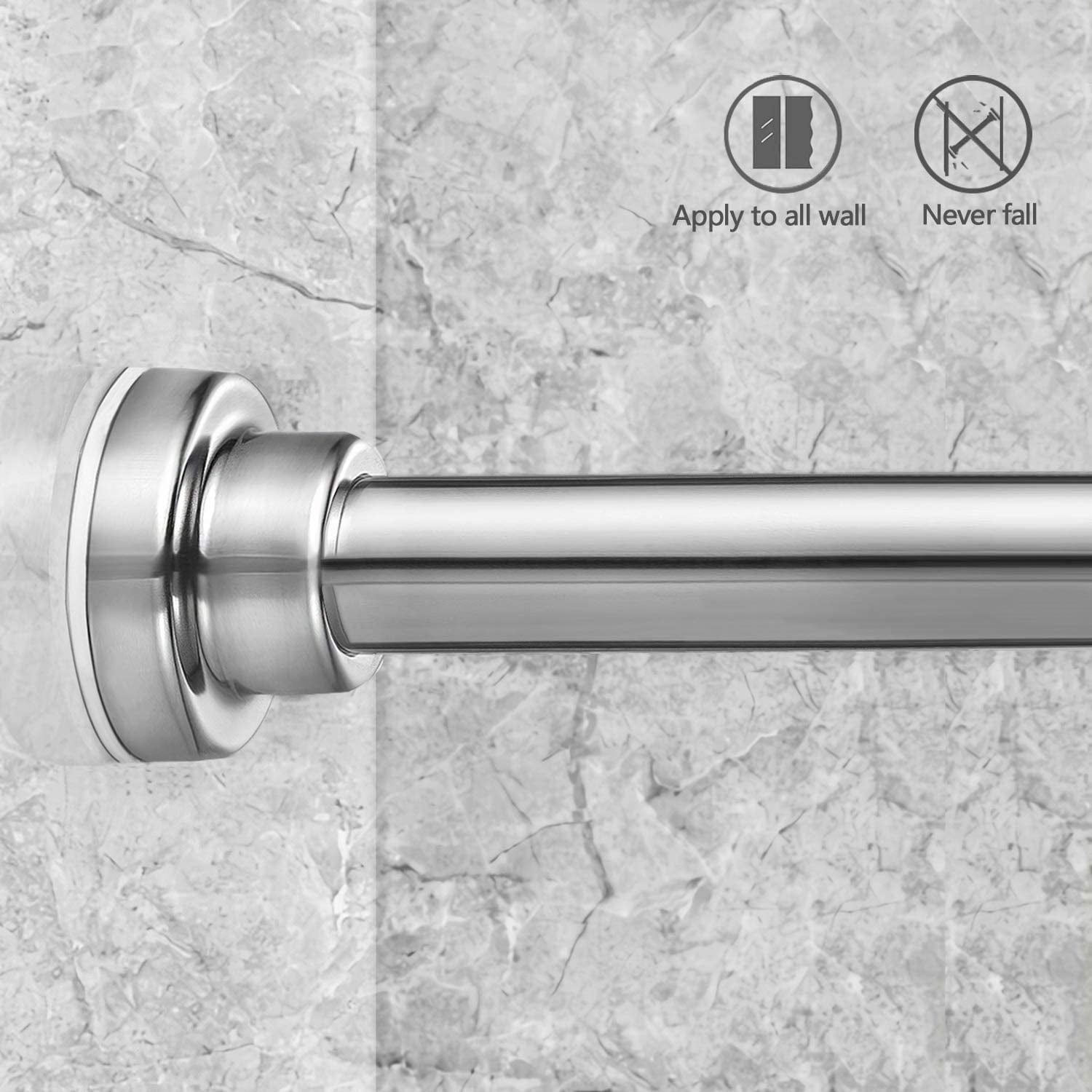 Garderobe No Drilling,304 Stainless Steel Non-Slip SACHUKOT Shower Curtain Rod extendable 25-40 Inches Never Rust Tension Curtain Rod Never Collapse,for Bathroom,Kitchen