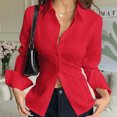 thumbnail image 3 of ABCDE Womens Button Down Long Sleeve Shirts Business Casual Fall Outfits Tops Dressy Work Blouse Gift, 3 of 5