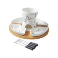 thumbnail image 5 of Fancyes Chocolate Fondue Set Tea Light Porcelain Melting Pot Dining Cookware Ice s Cheese Fondue Pot for Butter Melt Pot Home marble, 5 of 8