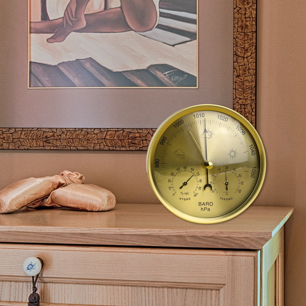 Metal 3 in 1 Barometer Weather Station for Indoor and Outdoor Use Barometer