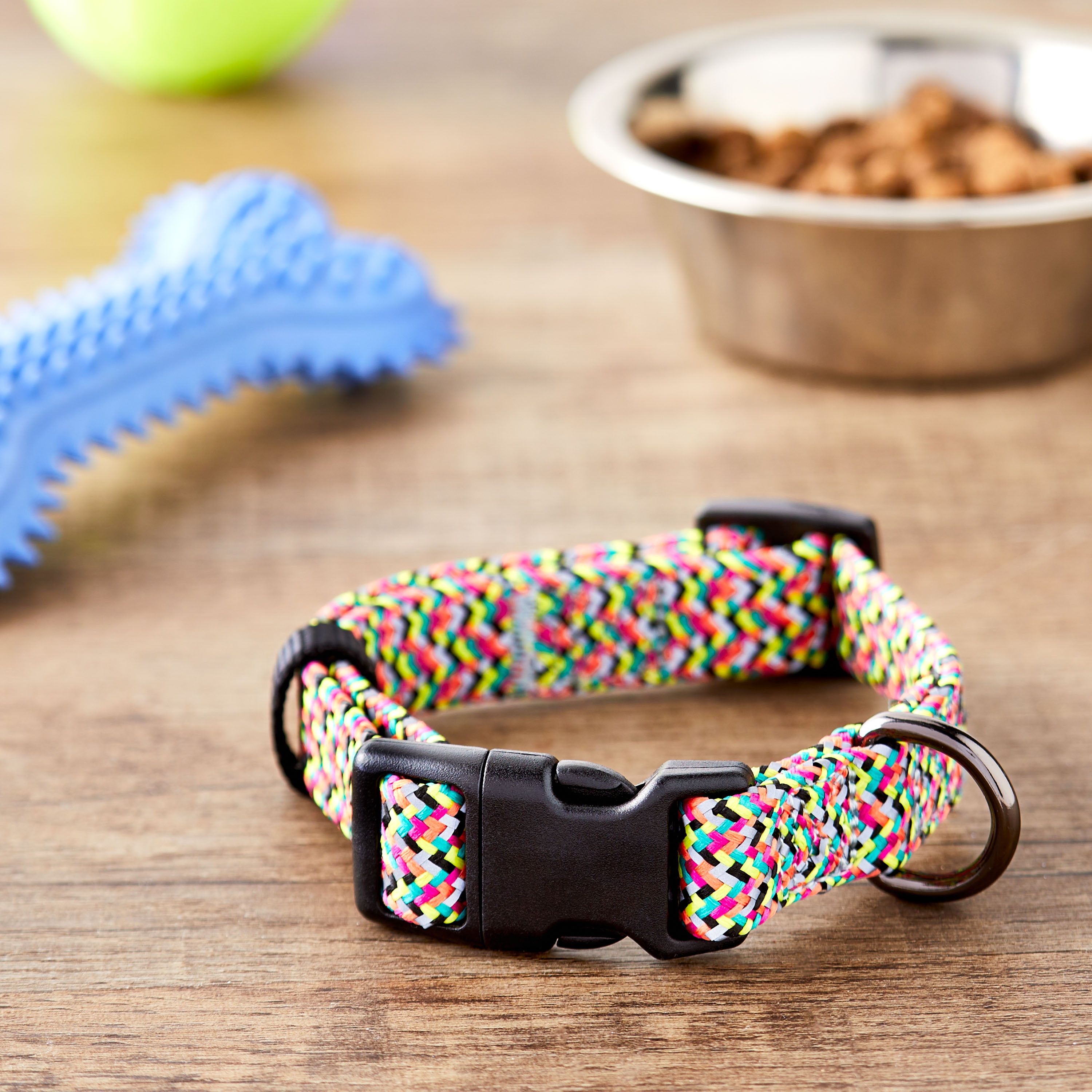 Vibrant Life Chevron Reflective Adjustable Dog Collar, Small
