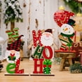 thumbnail image 3 of Lohuatrd Christmas Desktop Wood Decoration Santa Claus Snowman Gnome Colorful Letter Reusable Solid Wooden Holiday Table Ornament Party Supplies Gift, 3 of 8