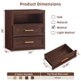 thumbnail image 2 of LEYAOYAO Farmhouse 24" Nightstand with 2 Drawers, Modern Farmhouse Bedside Table with Open Shelf for Bedroom, Walnut, 2 of 9