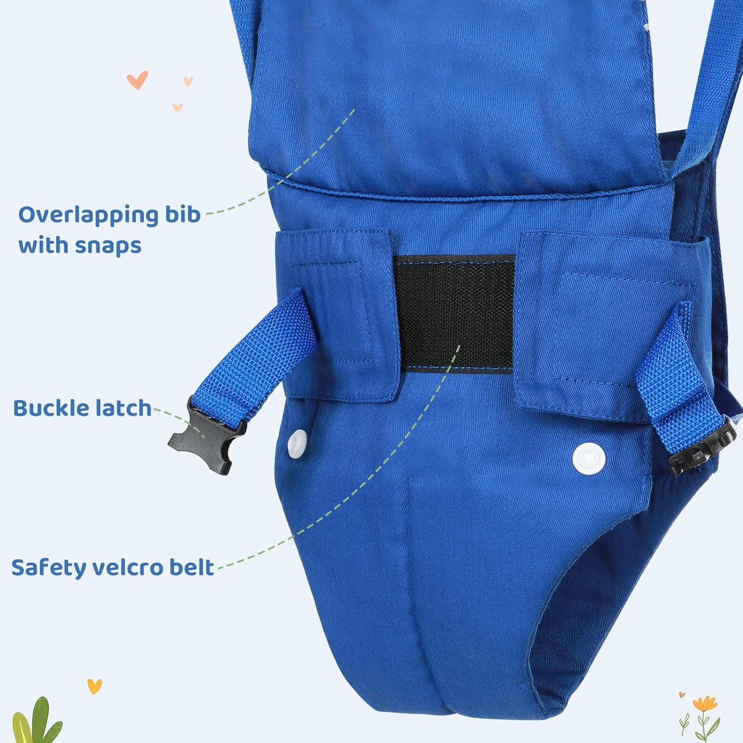 Slevoo Baby Jumper, Baby Doorway Jumper Bouncer for Babies 6-12 Months, with Easy to Use Clamp and Adjustable Strap, Blue