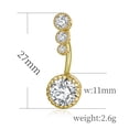 thumbnail image 3 of Piercing para el ombligo Acero quirúrgico Plata Mujer Anillo para el ombligo Barra redonda CZ Chica Piercing para el cuerpo Joyas 3PCS LingWen 9024719143088, 3 of 4