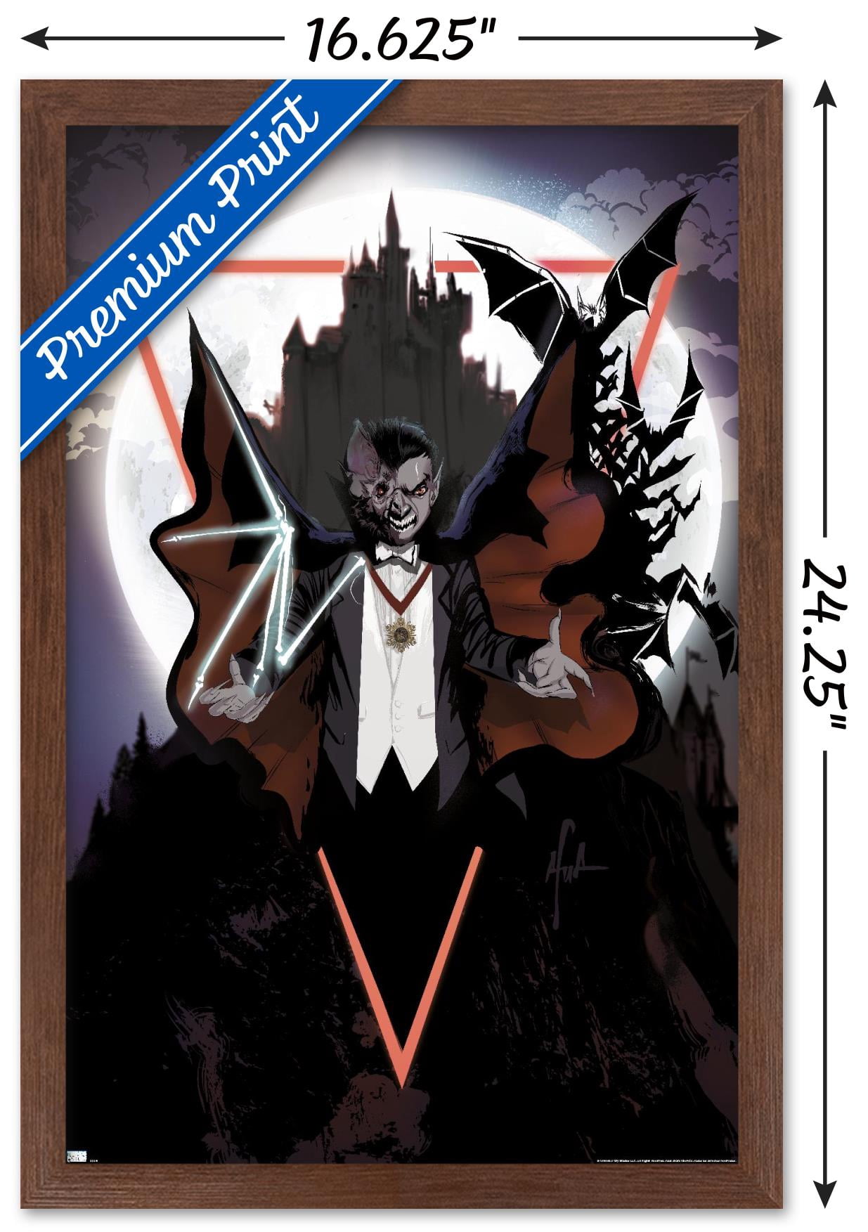 Dracula - Illustration Wall Poster, 14.725" x 22.375" Framed