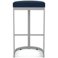 thumbnail image 2 of Amisco Lester 30 In. Bar Stool - Blue Polyurethane / Shiny Grey Metal, 2 of 9