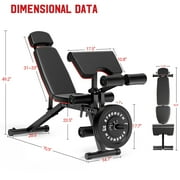 GIKPAL 10 Positions Adjustable Weight Bench Workout Bench for Home Gym,Olympic Weight Bench Press for Full Body Strength Training,Support up to 900lbs