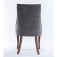thumbnail image 4 of Set of 4 Cover Removable Interchangeable Upholstered Dining Chairs Linen Parsons Diner Chair Upholstered Fabric Dining Room Chair with Solid Wood and Padded Seat Dining Chairs (Grey), 4 of 9