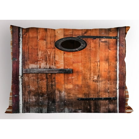 Knotted Pine Rustic Pillow Sham Photograph of Antique Knotted Pine Wood with Control Window Lumber Nature Design, Decorative Standard Queen Size Printed Pillowcase, 30 X 20 Inches, Caramel Brown, by Ambesonne ()