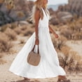 thumbnail image 5 of Ahabrexf Maxi Dress V-Neck Sleeveless Solid Color Casual Long Dress for Women Summer, 5 of 7