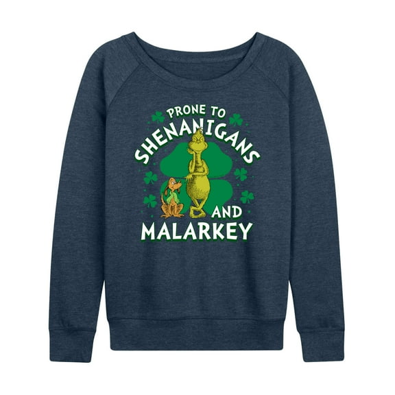 The Grinch - Prone To Shenanigans Malarkey - Women's Lightweight French Terry Long Sleeve Shirt