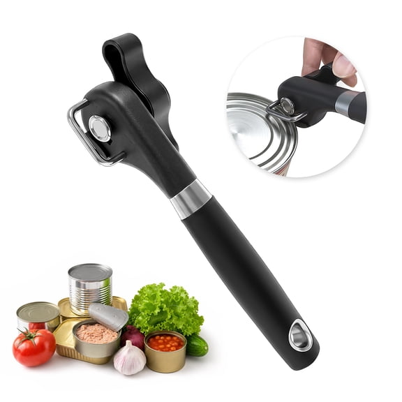 Reemix Smooth Edge Can Opener, Safe Cut Manual Handheld Opener with Easy-Turn Knob & Non-Slip Grip for Kitchen, Camping, Travel, 8.5x2.4 in