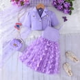 thumbnail image 3 of SUCS Girls Skirt Set Short Suit Jacket Butterfly Mesh Suspender Long Skirt Two-piece Party Gift, 3 of 8