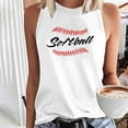 thumbnail image 2 of Birdeem Womens Fashion Summer Casual Baseball Print Sleeveless Top, 2 of 12