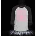 thumbnail image 2 of Shop4Ever Men's Breast Cancer Awareness Pink Ribbon Word Cloud Raglan Baseball Shirt XX-Large Heather Grey/Black, 2 of 4
